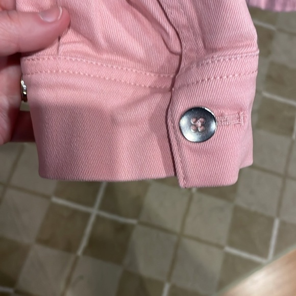 Issac Mizrahi Live! Pink Denim Jacket Large - Picture 5 of 11